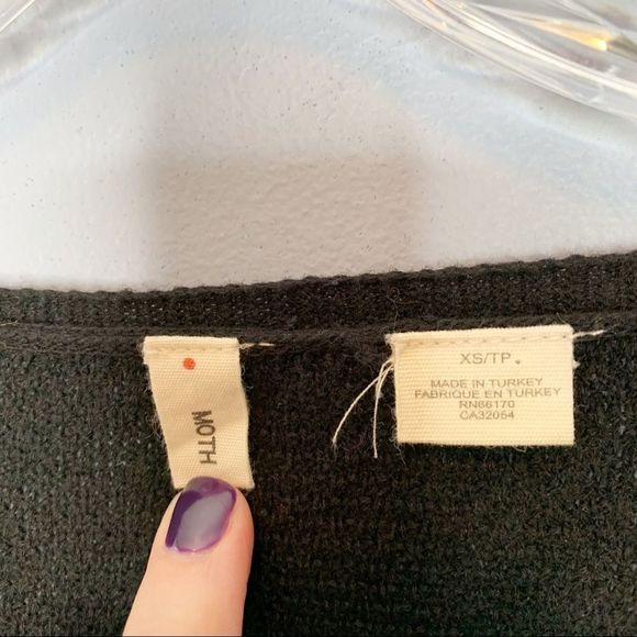 Anthro Moth V neck Side Split Sweater - Picture 3 of 7